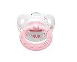 NUK Baby Rose and Blue Silicone BPA Free Pacifier, Size 1,Pink