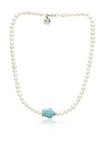 Alexandra Plata Conjunto de collar y colgante Howlita