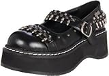 Search : DEMONIA Platform New Black PU Bullets Rock Gothic MaryJane Pump Punk Shoes VEGAN