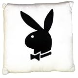 Playboy 10034600 Kissen eckig in wei¿ mit schwarzem Bunny