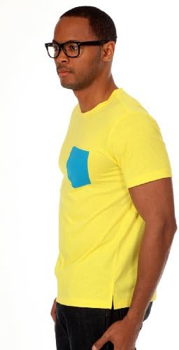Oxymoron "Bankrupt Millionaire" Tee with Contrast Chest Pocket, Yellow, Small