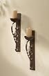 Pack of 2 Antique-Style Wall Mounted Pillar Candle Holders