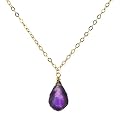Gold-Over-Silver Amethyst Necklace - 18"