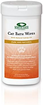 Cat Bath Wipes with Catnip Oil