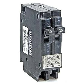 Siemens 2 single pole 15 20 amp breaker by Connecticut