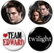 WonderAliceTeam Edward Twilight Mini Buttons/Pins/Badges 1" - set of 4