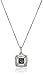 Amazon Collection Sterling Silver Diamond Square Pendant Necklace, 18 Inch (1/4 cttw)