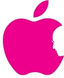 Apple Logo with Steve Jobs Face Decal Sticker Peel And Stick Pink