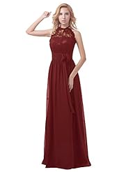 Illusion Beaded Lace Bridesmaid Dress/Prom Dress 