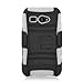 For Kyocera Hydro C5170 (Boost Mobile) White Armor Case, w/ Black Belt Clip & Black Stand