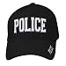 Zan Headgear Zan Cap Police, Black Cap, Black, 3-D Embroidered, Police