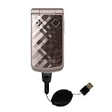 Retractable USB Cable for the Sony Ericsson z555a with Power Hot Sync and Charge capabilities - Gomadic Brand w/ TipExchange Technology