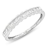 1/4 Carat T.W. Baguette Cut Diamond Women's Wedding Ring 14K White Gold Wedding Ring - Free Gift Box -