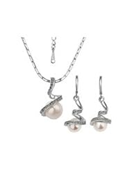 XiangGang ShaoGi 18k White Gold, Round Diamond Ball Fashion Sets, White And Purple - 18 inch
