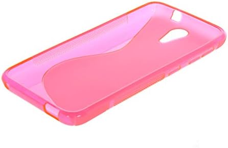 MOONCASE S-Wave Flexible Soft Gel TPU Silicone Skin Slim Back Case Cover for HTC Desire 620G Hot pink