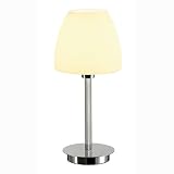 Tischleuchte RIOTTE SMALL Glas satiniert, chrom/weiß