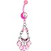 Bioplast Pink Chain Beaded Chandelier Belly Ring