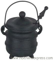 Cast Iron Black Firepot with Soapstone
