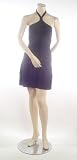 BCBG BLACK RUCHED TIERED JERSEY HALTER DRESS NEW M