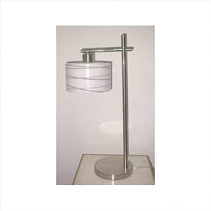 Table Lamp with Black Line Glass Shade in Chrome Finish by Lite Source