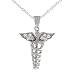 Sterling Silver Medical Symbol CZ Necklace