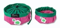 Dog Travel Bowl - Food/water - Pink & Green (Small)