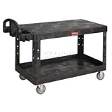 Rubbermaid Flat Shelf Plastic Service & Utility Cart 2 Shelves 54 X 25