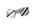 Jewelry : Elegant Mother of Pearl, Hematite, and Onyx Striped Silver Cufflinks with Presentation Box