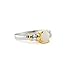 10k Two Tone Gold Baguette Diamond Opal Ring title=