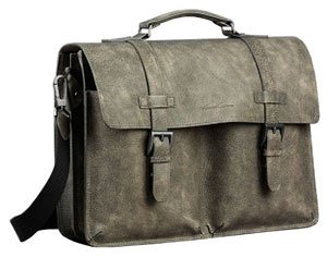 Kenneth Cole Briefcases Leather Durango Flapover Portfolio Grey