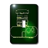 Kike Calvo photo Illustrations Rangefinder Camera - Picture of a Light green Rangefinder Camera with green background - Light Switch Covers - single toggle switch