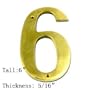 BOLTON 6 Inch Solid Brass House Number Available 0-9 Price Is For EACH Number. Please Send Us An Email To Let Us Know What Number You Need