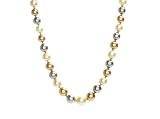 Sterling Silver 10-14mm Dyed Light Yellow/Green-Gray/Champagne Masami Shell Pearl Necklace w/ Cubic Zirconia Clasp, 18