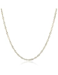 Duragold 14k Gold Solid Singapore Chain Necklace (1.15mm)