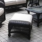 Ebony All-Weather Wicker Ottoman