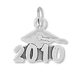 2010 Graduation Cap Sterling Silver Charm