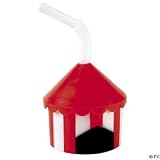 Big Top Plastic Cups with Straw (1 dz)