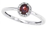 0.39ct Garnet Ring with Diamonds in 14kt White Gold