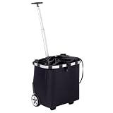 Reisenthel Carry Cruiser- Rolling Tote with Telescoping Handle, Solid Black