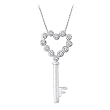 Sterling Silver 0.08 ct. Diamond "Key to My Heart" Pendant with Chain