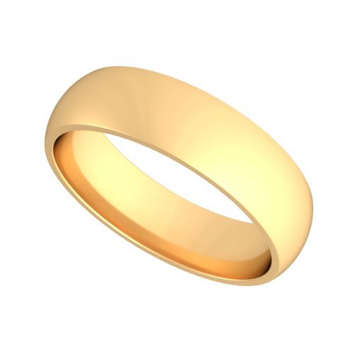 14k Yellow Gold 5mm Classic Plain Comfort Fit Wedding Band Ring