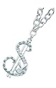 Clear Bunny and Money Sign 20 inch Necklace