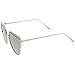 zeroUV - Oversize Metal Frame Thin Temple Color Mirror Flat Lens Aviator Sunglasses 62mm