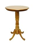 Pedestal Pub Table with Traditional Style in Fruitwood Finish