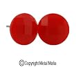 FACETED RED BUTTON EARRING