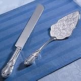 LAMPS BEAUTIFUL Silver Wedding Cake Knife & Server--Excellent customer service--see our feedback.