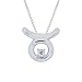 Sterling Silver Created White Sapphire and Diamond-Accent Taurus Pendant (0.005 cttw, I-J Color, I2 Clarity), 18"