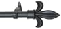 Window Curtain Rod / Drapery Rod 44 Inch - 108 Inch Fleur De Lis Black