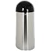 Rubbermaid Commercial Satin Stainless Steel 15-Gallon Dome Top Receptacle, European and Metallic Series, Round