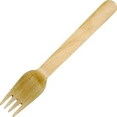100 Einweggabeln aus Holz 16,5 cm Einweggeschirr